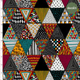 Digitally Printed Fabric with Ethnic Triangle Pattern
